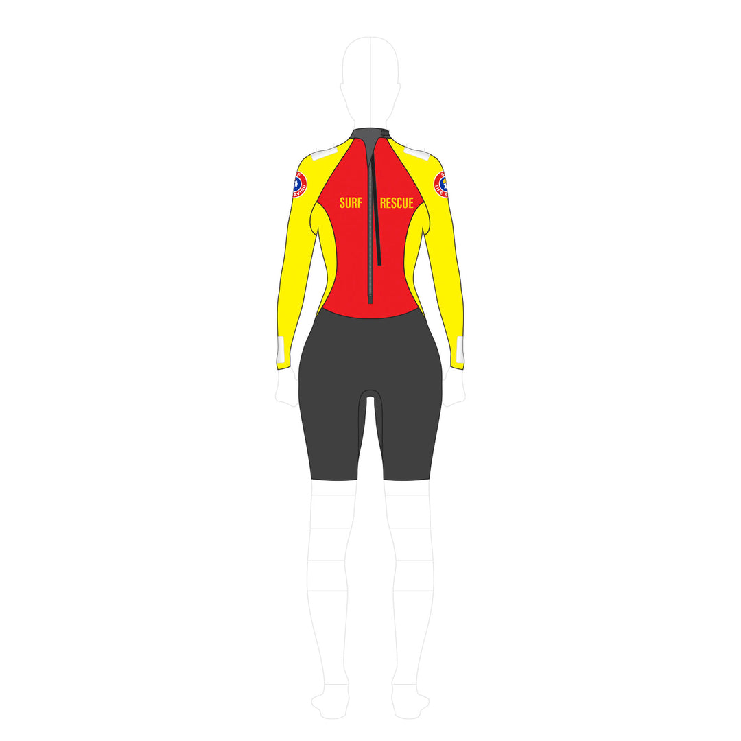 SLSA MEMBERS PATROL LONG SLEEVE BACK ZIP 3MM SPRING SUIT - WOMENS