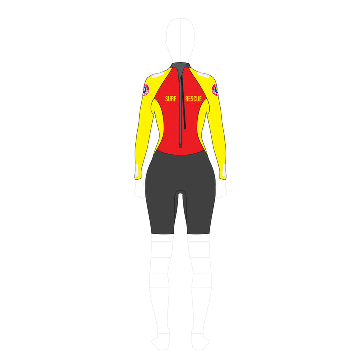 SLSA MEMBERS PATROL LONG SLEEVE BACK ZIP 3MM SPRING SUIT - WOMENS