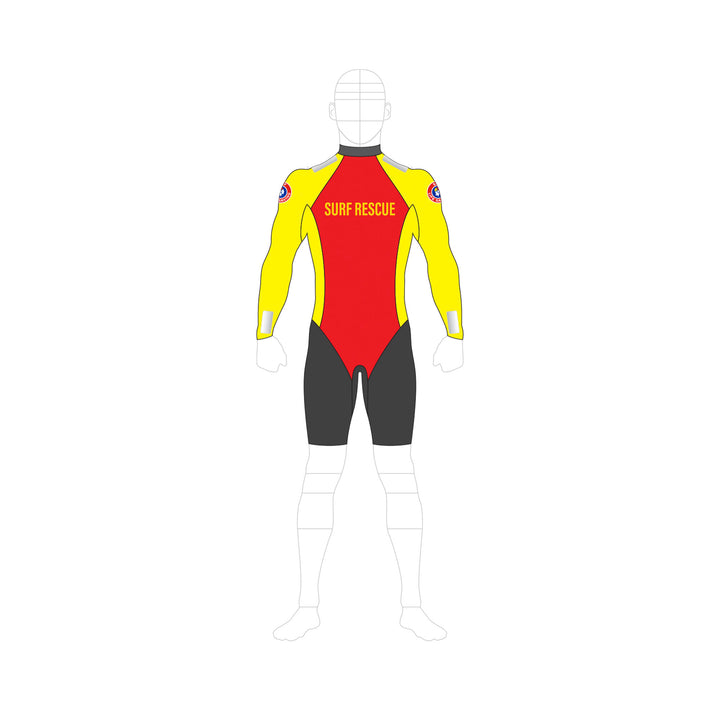 SLSA MEMBERS PATROL LONG SLEEVE BACK ZIP 3MM SPRING SUIT - MENS