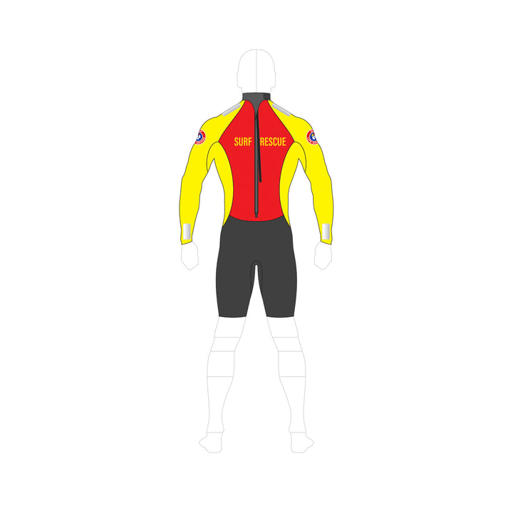 SLSA MEMBERS PATROL LONG SLEEVE BACK ZIP 3MM SPRING SUIT - MENS