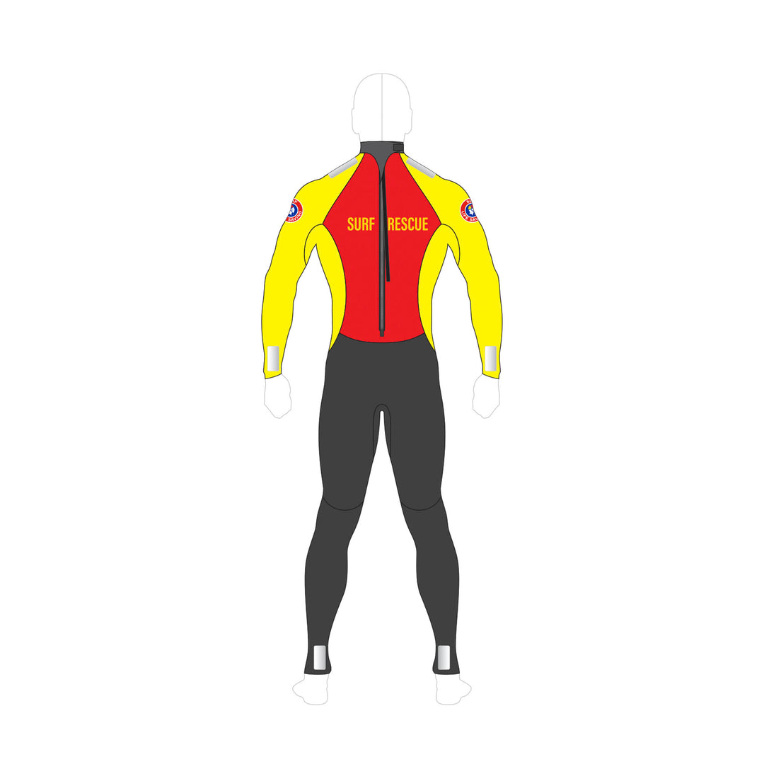 SLSA MEMBERS PATROL BACK ZIP 3MM STEAMER - MENS