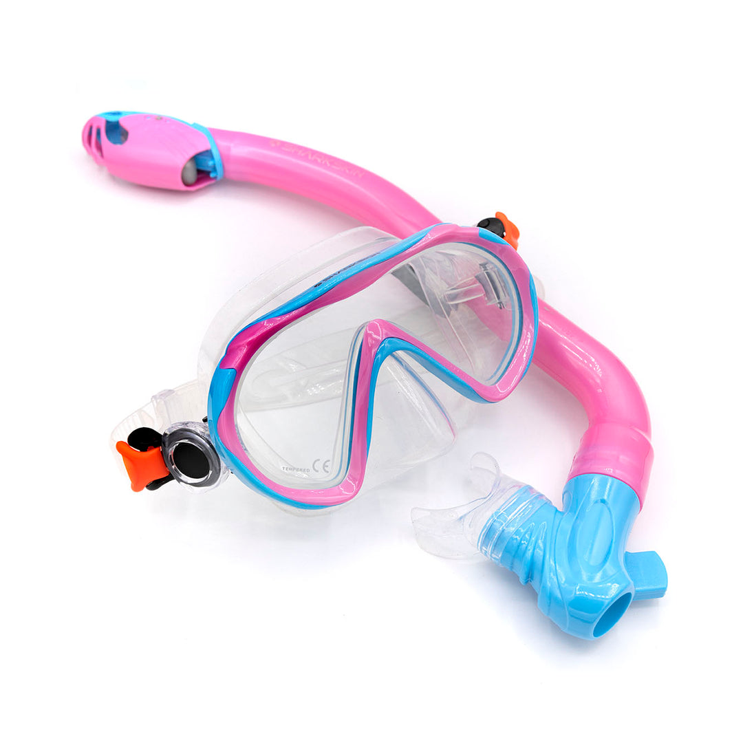SHARKSKIN JUNIOR MASK, DRY SNORKEL FIN SET WITH MESH BAG