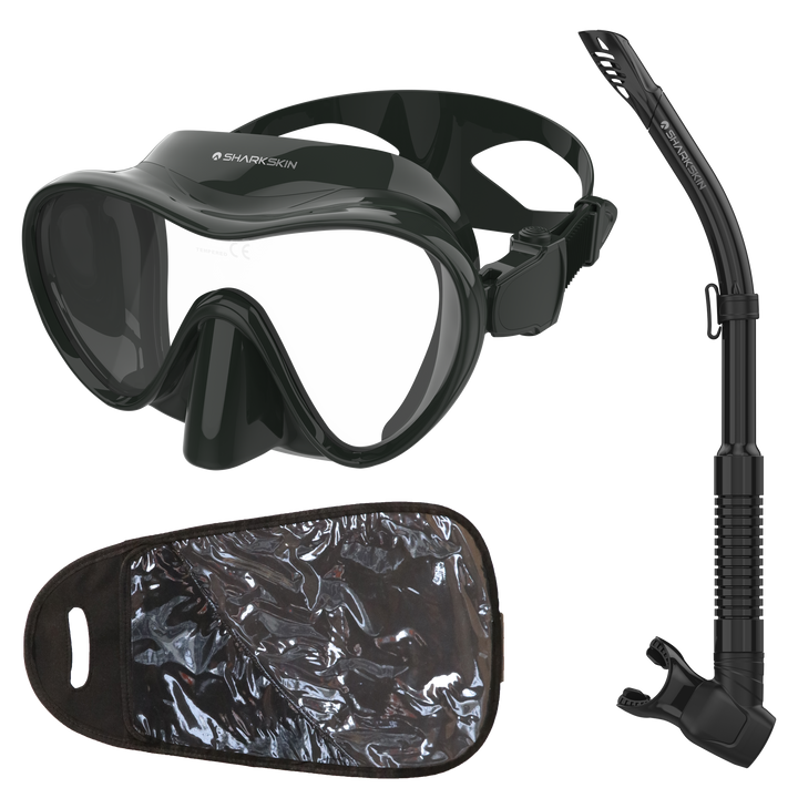 SHARKSKIN ADULT MASK & COMFORT SNORKEL SET WITH MESH BAG