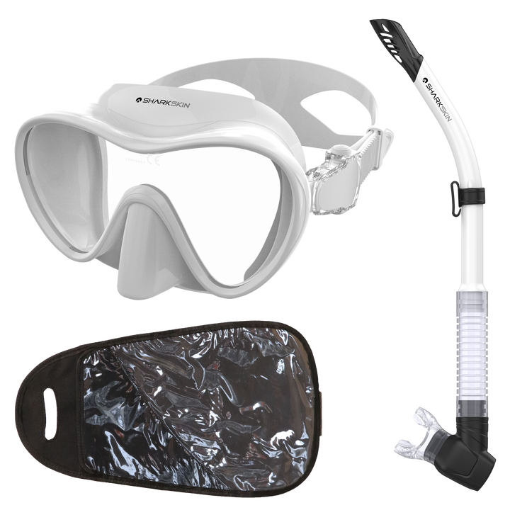 SHARKSKIN ADULT MASK & COMFORT SNORKEL SET WITH MESH BAG