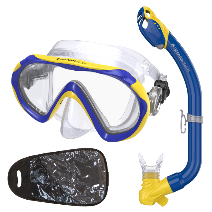 SHARKSKIN JUNIOR MASK & DRY SNORKEL SET WITH MESH BAG