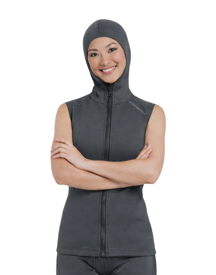 T2 CHILLPROOF FULL ZIP VEST WITH HOOD - WOMENS